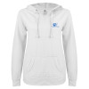 Thumbnail image for  ENZA Womens White V Notch Raw Edge Fleece Hoodie