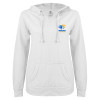 Thumbnail image for  ENZA Womens White V Notch Raw Edge Fleece Hoodie