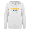 Thumbnail image for  ENZA Womens White V Notch Raw Edge Fleece Hoodie