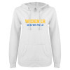 Thumbnail image for  ENZA Womens White V Notch Raw Edge Fleece Hoodie