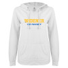 Thumbnail image for  ENZA Womens White V Notch Raw Edge Fleece Hoodie
