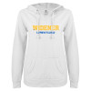 Thumbnail image for  ENZA Womens White V Notch Raw Edge Fleece Hoodie