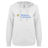 Thumbnail image for  ENZA Womens White V Notch Raw Edge Fleece Hoodie