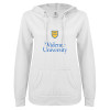 Thumbnail image for  ENZA Womens White V Notch Raw Edge Fleece Hoodie