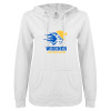 Thumbnail image for  ENZA Womens White V Notch Raw Edge Fleece Hoodie