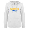 Thumbnail image for  ENZA Womens White V Notch Raw Edge Fleece Hoodie