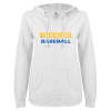 Thumbnail image for  ENZA Womens White V Notch Raw Edge Fleece Hoodie