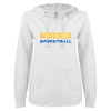Thumbnail image for  ENZA Womens White V Notch Raw Edge Fleece Hoodie