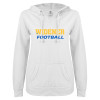 Thumbnail image for  ENZA Womens White V Notch Raw Edge Fleece Hoodie