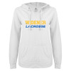 Thumbnail image for  ENZA Womens White V Notch Raw Edge Fleece Hoodie