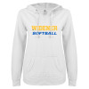 Thumbnail image for  ENZA Womens White V Notch Raw Edge Fleece Hoodie