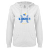 Thumbnail image for  ENZA Womens White V Notch Raw Edge Fleece Hoodie