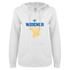 Thumbnail image for  ENZA Womens White V Notch Raw Edge Fleece Hoodie