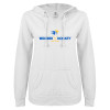 Thumbnail image for  ENZA Womens White V Notch Raw Edge Fleece Hoodie