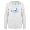 Thumbnail image for  ENZA Womens White V Notch Raw Edge Fleece Hoodie