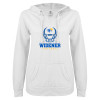 Thumbnail image for  ENZA Womens White V Notch Raw Edge Fleece Hoodie