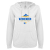 Thumbnail image for  ENZA Womens White V Notch Raw Edge Fleece Hoodie