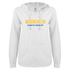 Thumbnail image for  ENZA Womens White V Notch Raw Edge Fleece Hoodie