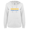 Thumbnail image for  ENZA Womens White V Notch Raw Edge Fleece Hoodie