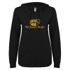 Thumbnail image for  ENZA Womens Black V Notch Raw Edge Fleece Hoodie