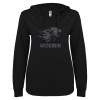 Thumbnail image for  ENZA Womens Black V Notch Raw Edge Fleece Hoodie