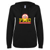 Thumbnail image for  ENZA Womens Black V Notch Raw Edge Fleece Hoodie