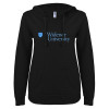 Thumbnail image for  ENZA Womens Black V Notch Raw Edge Fleece Hoodie