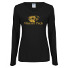 Thumbnail image for  Womens Black Long Sleeve V Neck Tee 