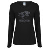 Thumbnail image for  Womens Black Long Sleeve V Neck Tee 
