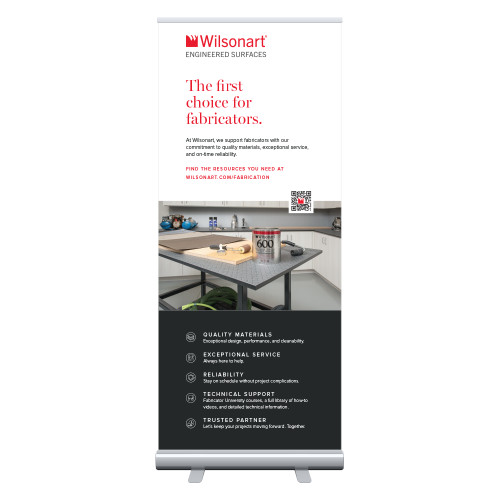 33.5 x 80 Vertical Banner including Silver Retractable Banner Stand-Fabrication