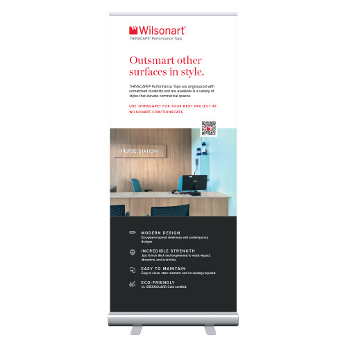 33.5 x 80 Vertical Banner including Silver Retractable Banner Stand-Thinscape Healthcare