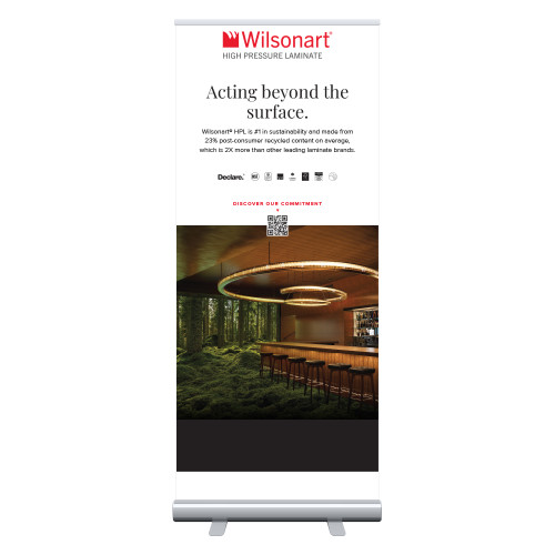 33.5 x 80 Vertical Banner including Silver Retractable Banner Stand-Sustainability Commercial