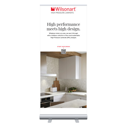 33.5 x 80 Vertical Banner including Silver Retractable Banner Stand-HPL Residential