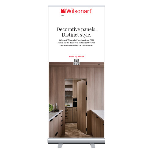 33.5 x 80 Vertical Banner including Silver Retractable Banner Stand-TFL Residential