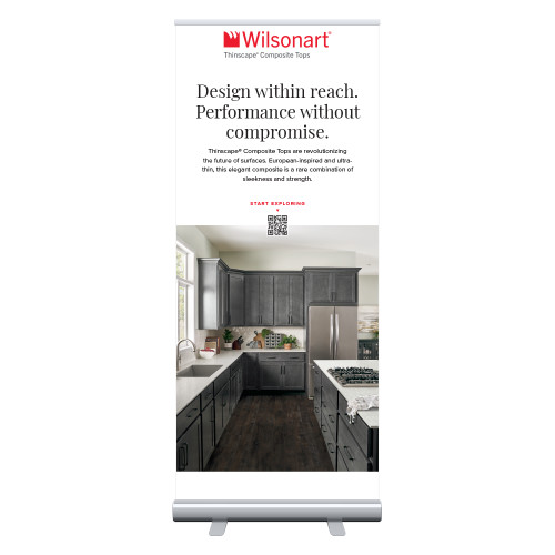 33.5 x 80 Vertical Banner including Silver Retractable Banner Stand-Thinscape Residential