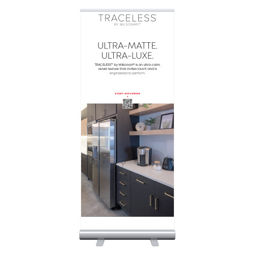 33.5 x 80 Vertical Banner including Silver Retractable Banner Stand-Traceless Residential