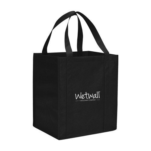 Non Woven Black Grocery Tote-Wetwall