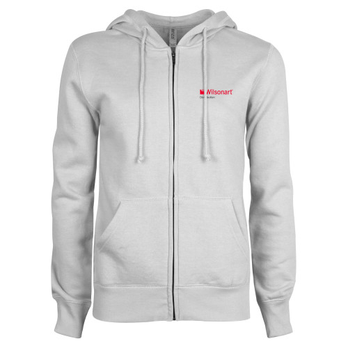 ENZA Womens White Fleece Full Zip Hoodie-Wilsonart Distribution