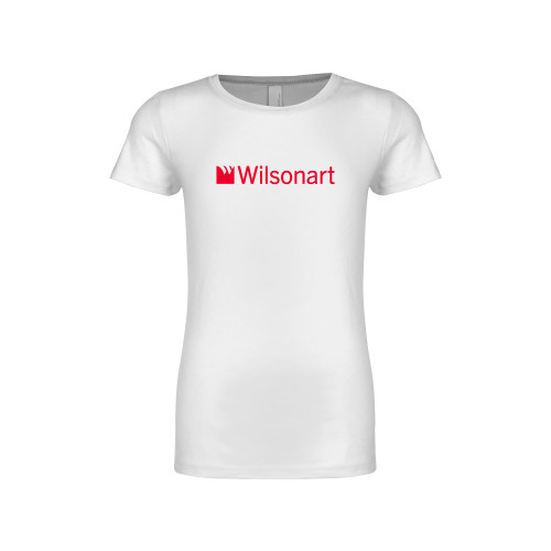 Next Level Girls White Fashion Fit T Shirt-Wilsonart
