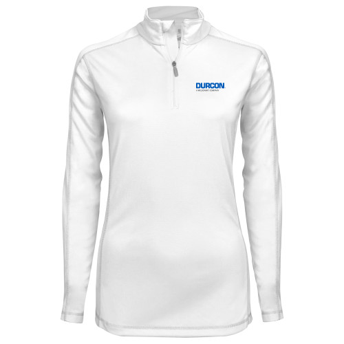 Syntrel Womens White Interlock 1/4 Zip-Durcon A Wilsonart Company