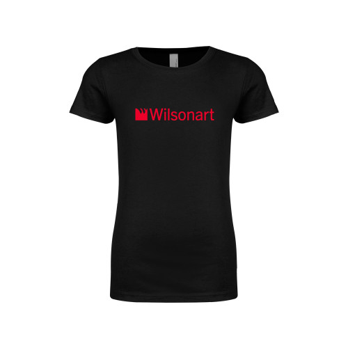 Next Level Girls Black Fashion Fit T Shirt-Wilsonart