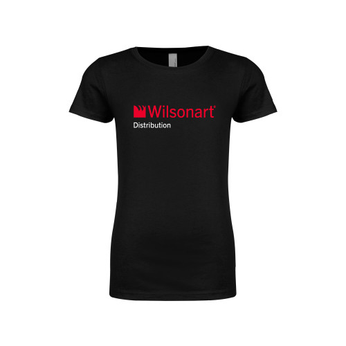 Next Level Girls Black Fashion Fit T Shirt-Wilsonart Distribution
