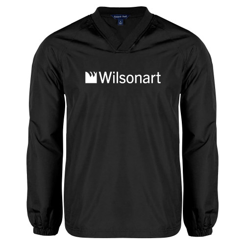 Black V Neck Raglan Windshirt-Wilsonart