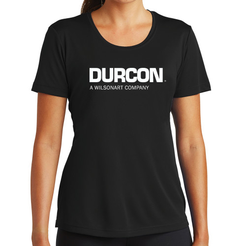 Womens Black Performance Tee-Durcon A Wilsonart Company