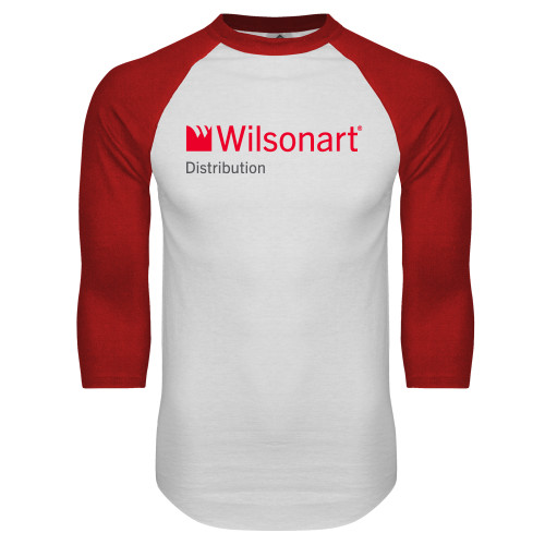 White/Red Raglan Baseball T Shirt-Wilsonart Distribution