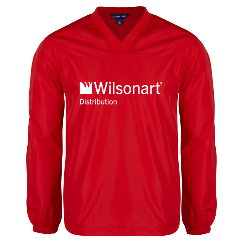 Red V Neck Raglan Windshirt-Wilsonart Distribution