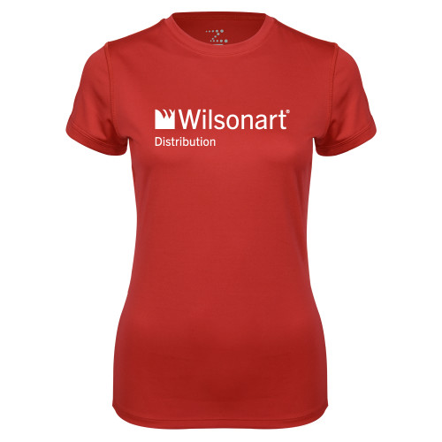 Womens Red Performance Tee-Wilsonart Distribution
