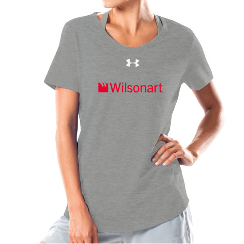 Under Armour Womens Grey Charged Cotton Tee-Wilsonart