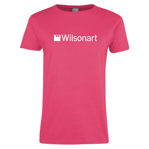 Womens Hot Pink Short Sleeve Tee-Wilsonart