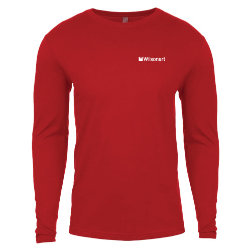 Next Level Red Cotton Long Sleeve Tee-Wilsonart
